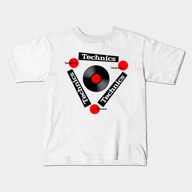 90s Classic Retro Style Technics Audio Kids T-Shirt by Honocoroko